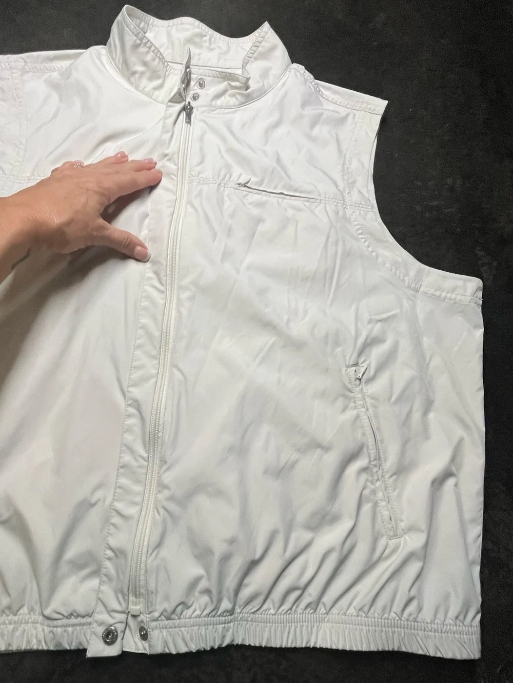 Lizgolf Women's Bone Sleeveless Full Zip Vest with Pockets, XL